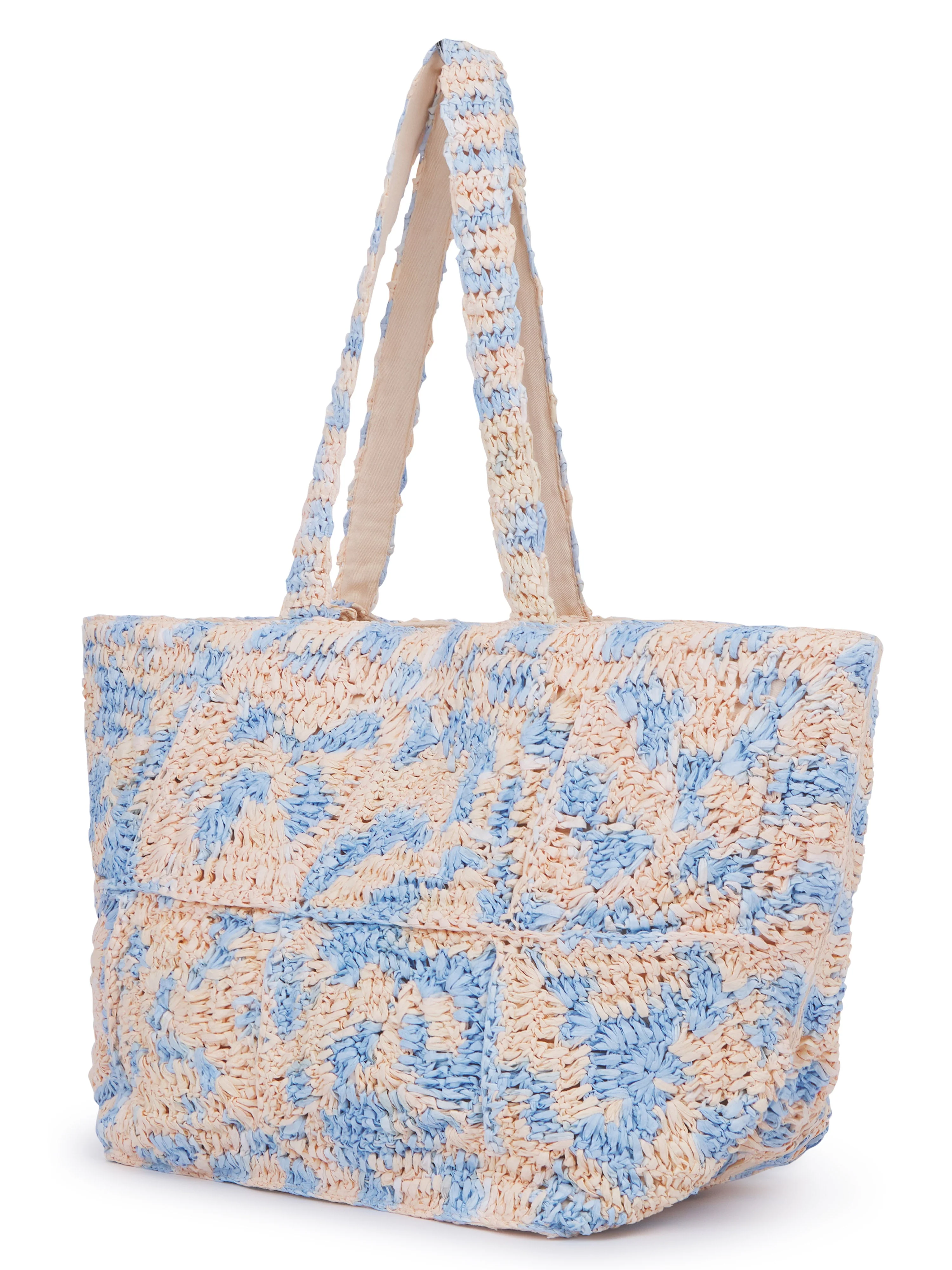 Glasto Crochet Tote Blue Mix - Image 2