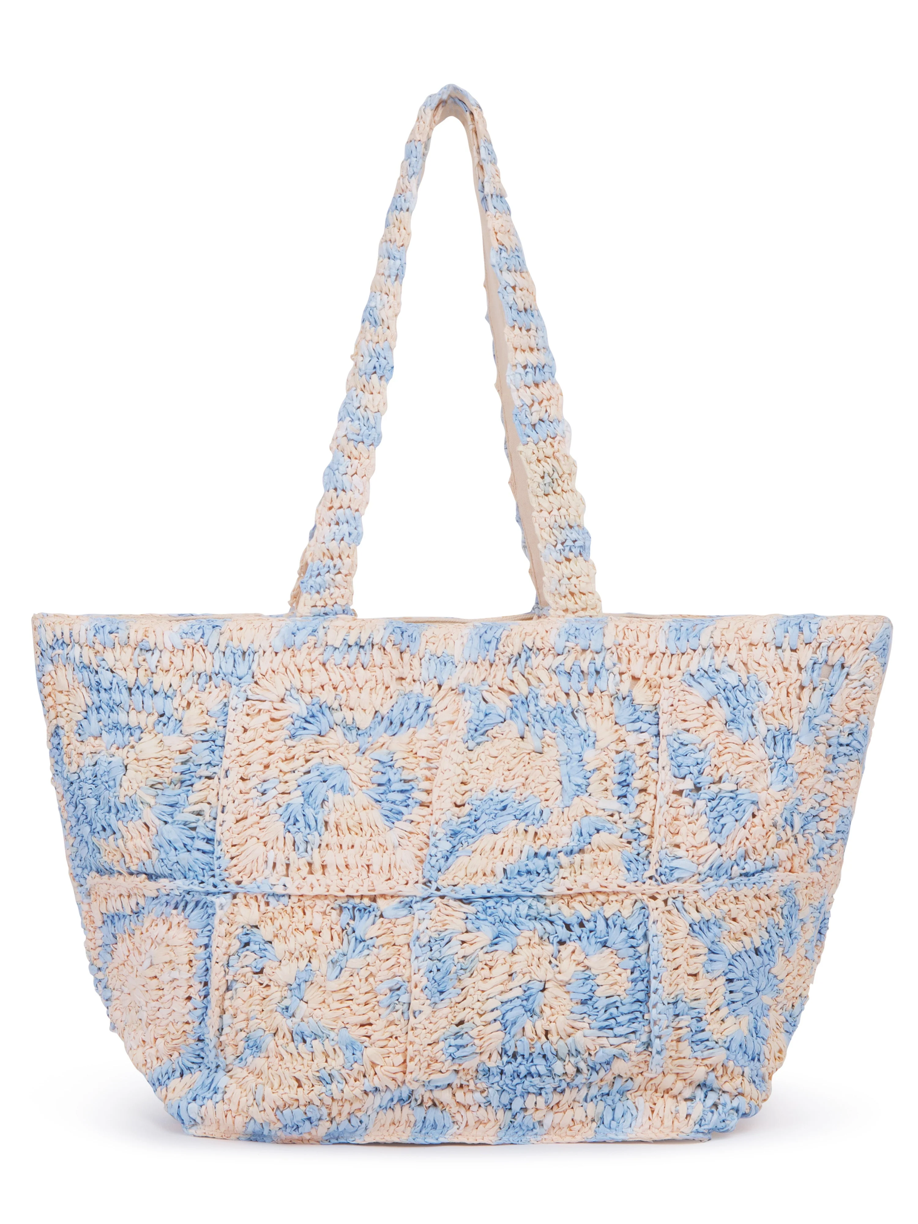 Glasto Crochet Tote Blue Mix - Image 3