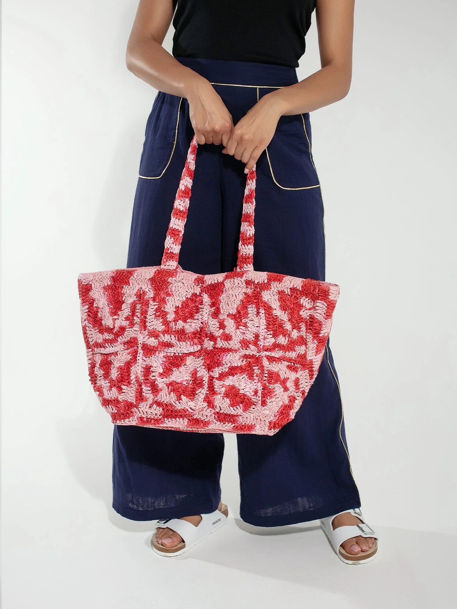 Glasto Crochet Tote in Pink - Image 4