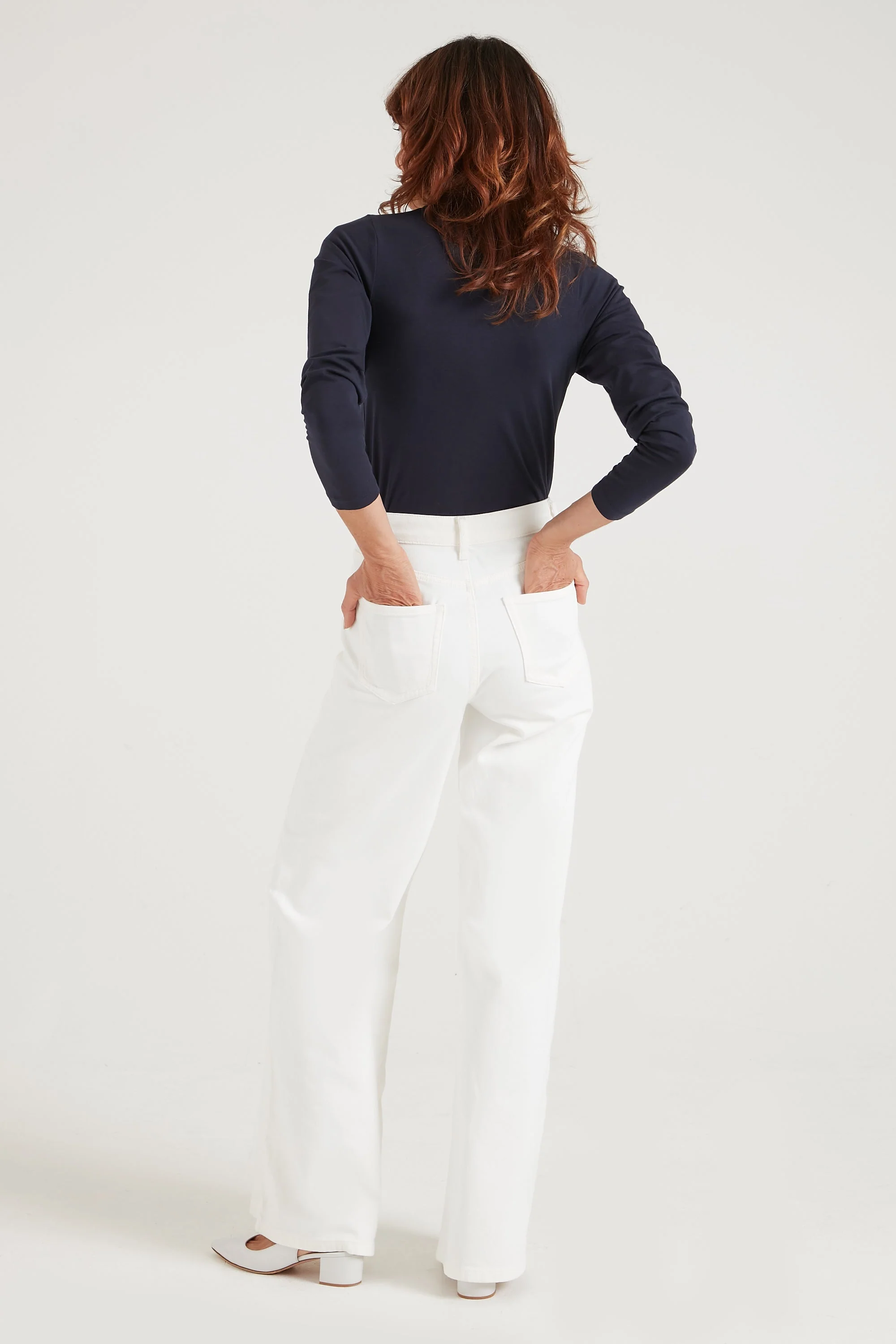 Donna Ida Joan The High Waisted Patch Pocket 70's Flare in Milk 2026 - Image 3