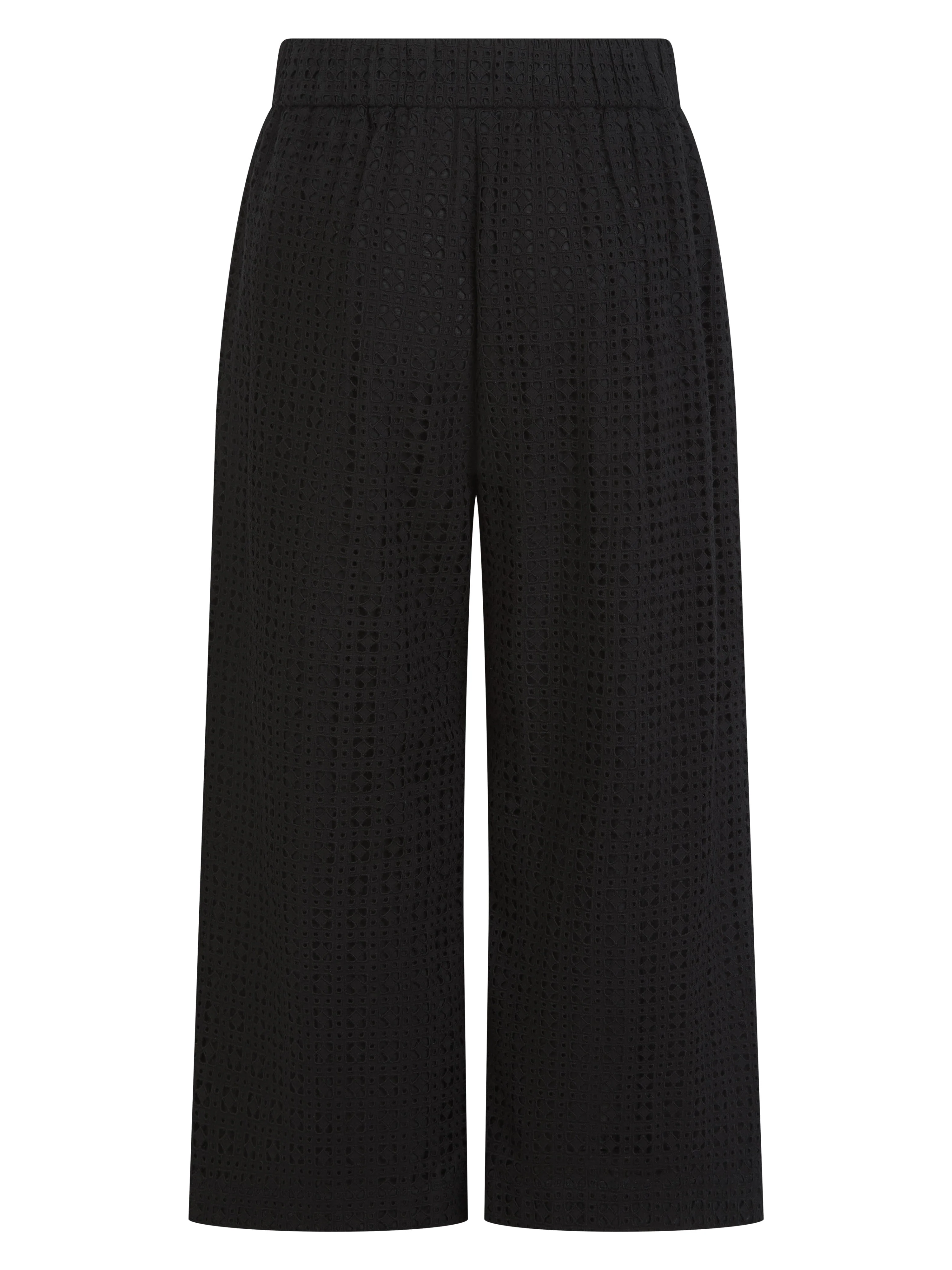 Marybeth Broderie Trousers - Black - Image 3