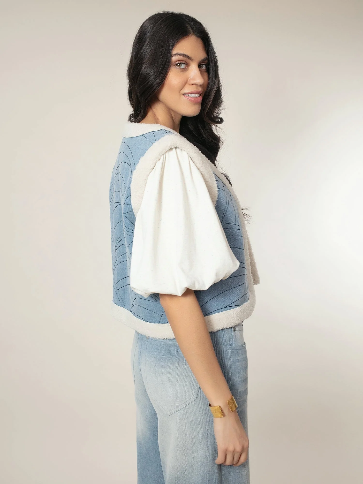 Sommer Denim Gilet-Blue - Image 4