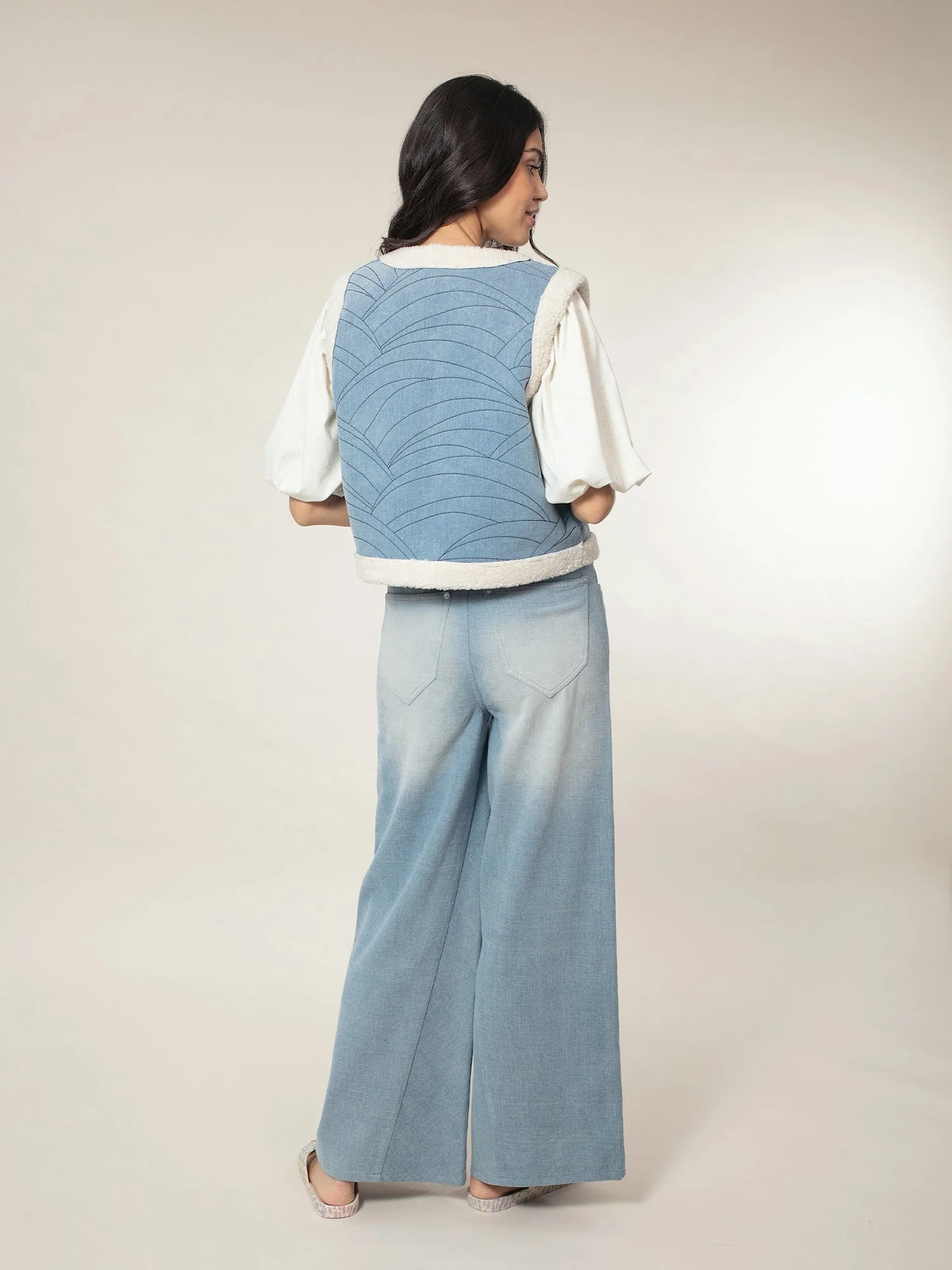 Sommer Denim Gilet-Blue - Image 5