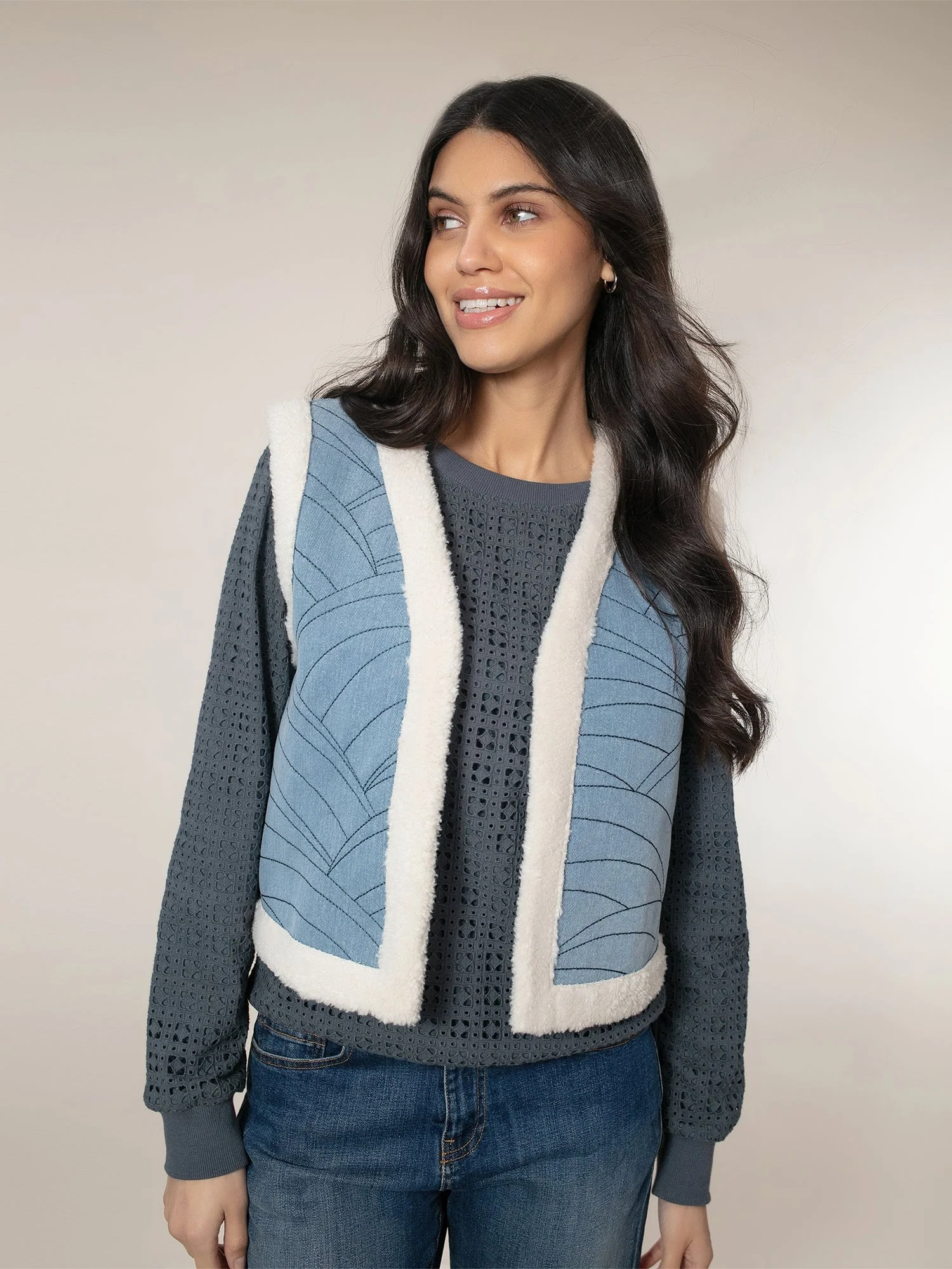 Sommer Denim Gilet-Blue - Image 6