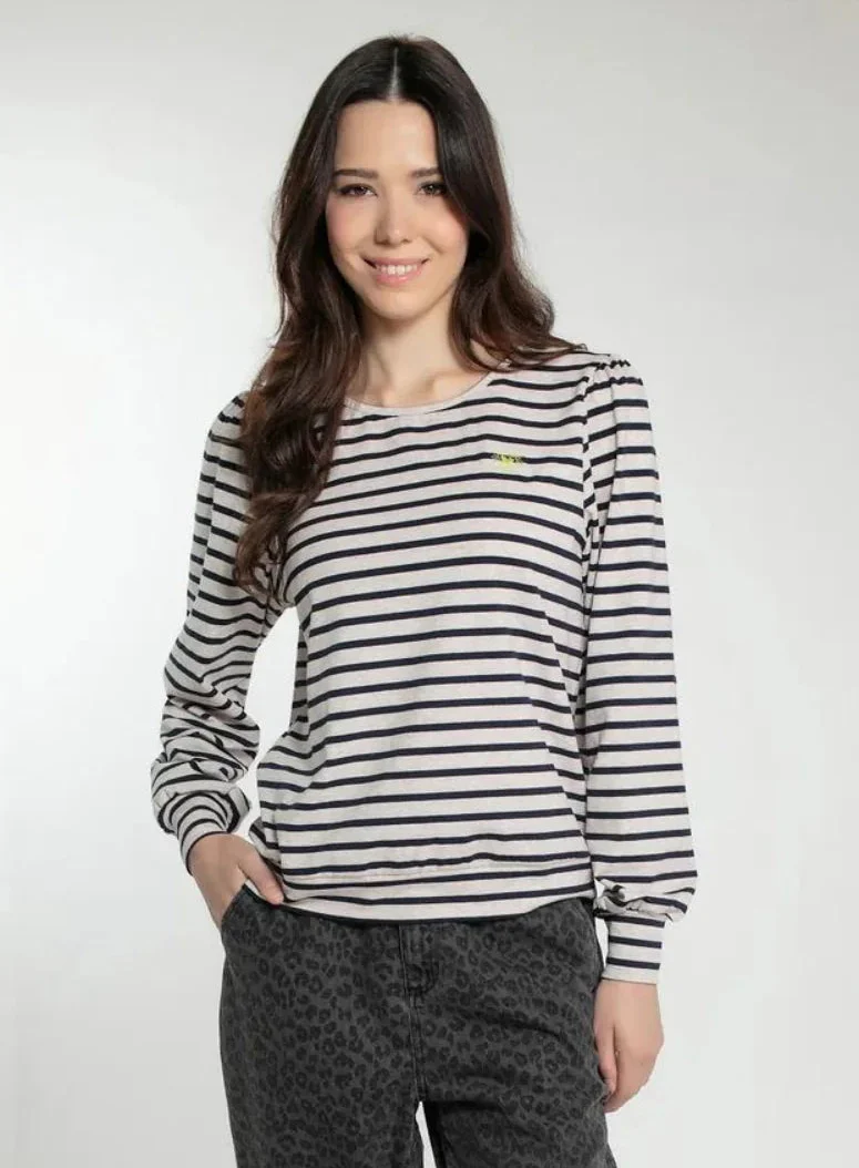 Twinkle sweater in navy mix Yellow Neon Heart Logo